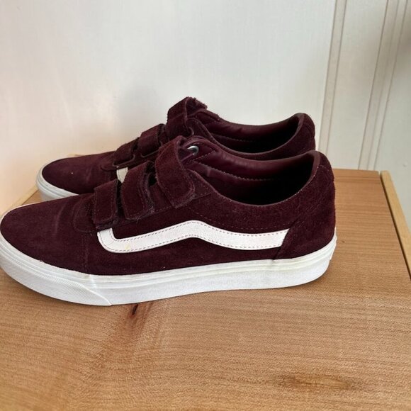 Velvet Velcro Old Skool Suede Canvas Vans | Size 10 - Picture 3 of 6